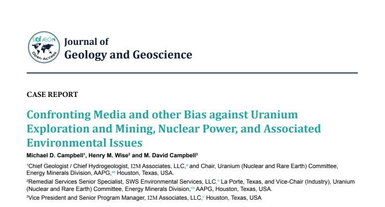 Confronting Media and other Bias against Uranium Exploration and Mining