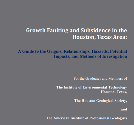Growth Faulting and Subsidence in the Houston Texas Area